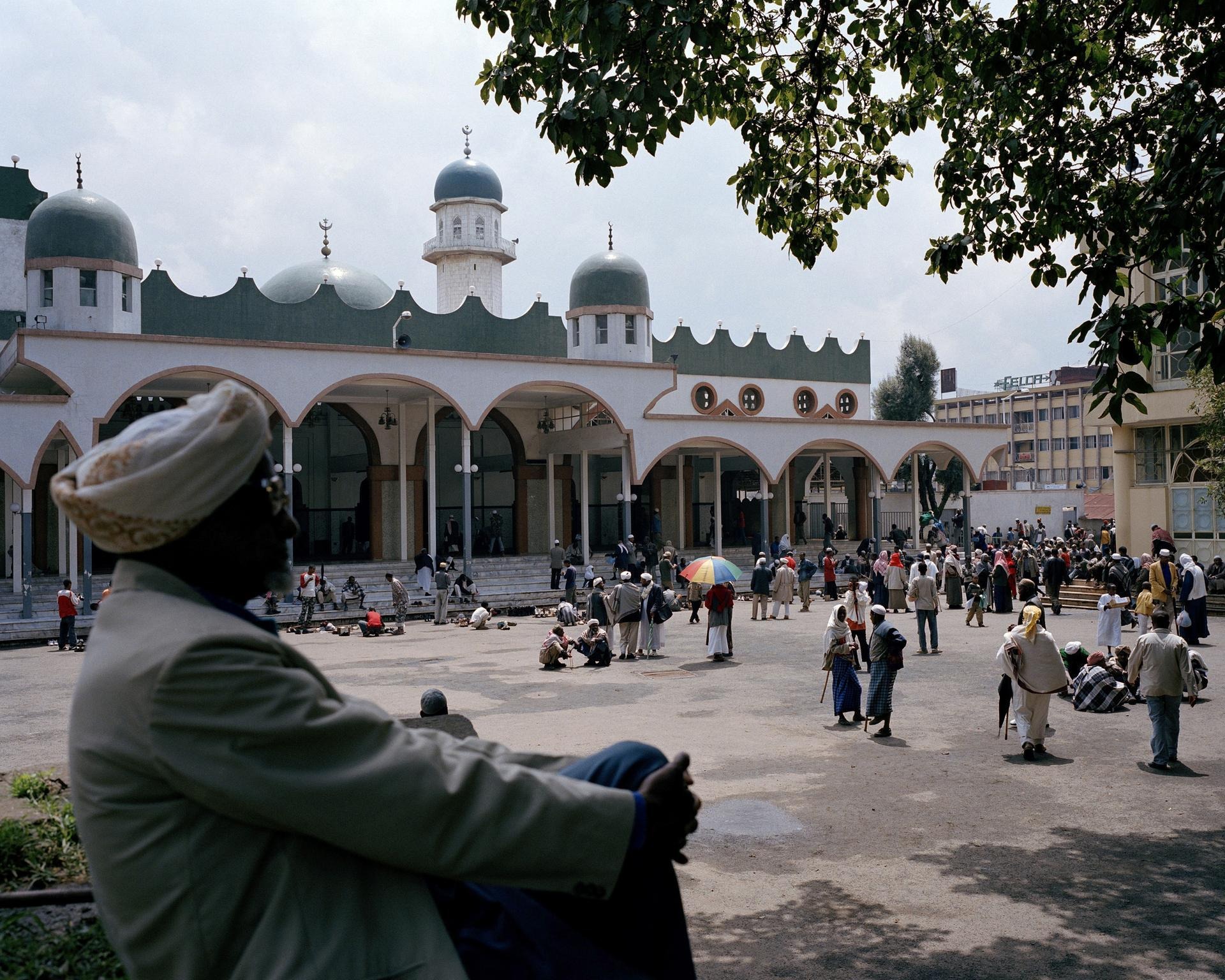 The Grand Anwar Mosque in Addis Ababa — Friday-prayer focal point of the 2012–2013 Dimtsachin Yisema movement, an inheritor of Wollo’s long tradition of Muslim scholarship and resistance.